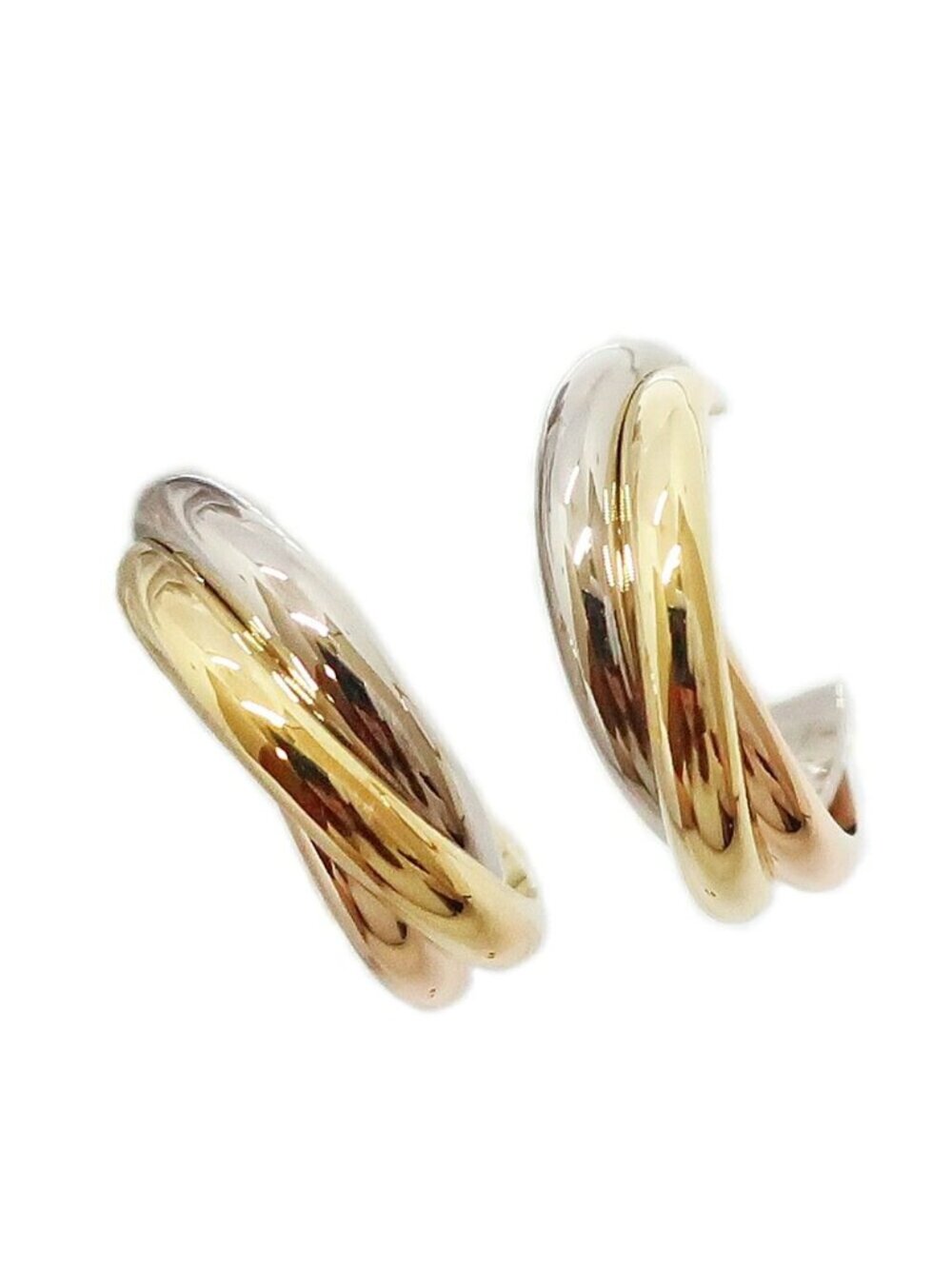 Cartier Trinity Mini Earrings 750 Three Color 18k Gold WG PG 18k